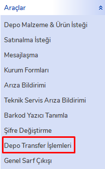 Malzeme Talep Oluşturma