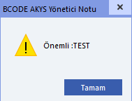Yönetici Notu Örnek