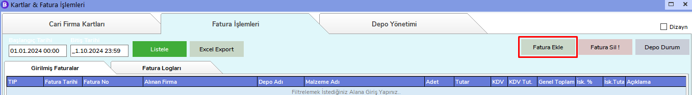 Fatura Ekle