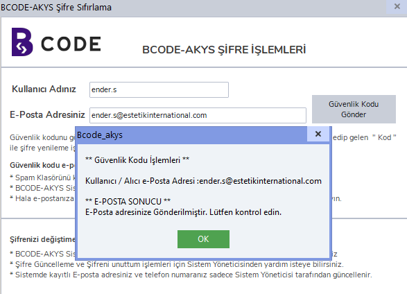 E-posta mesajı doğrulama