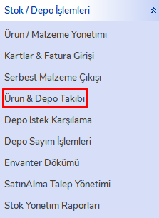 Ürün & Depo Takibi