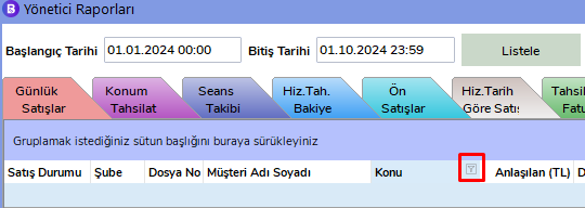 Detaylı Filtreleme